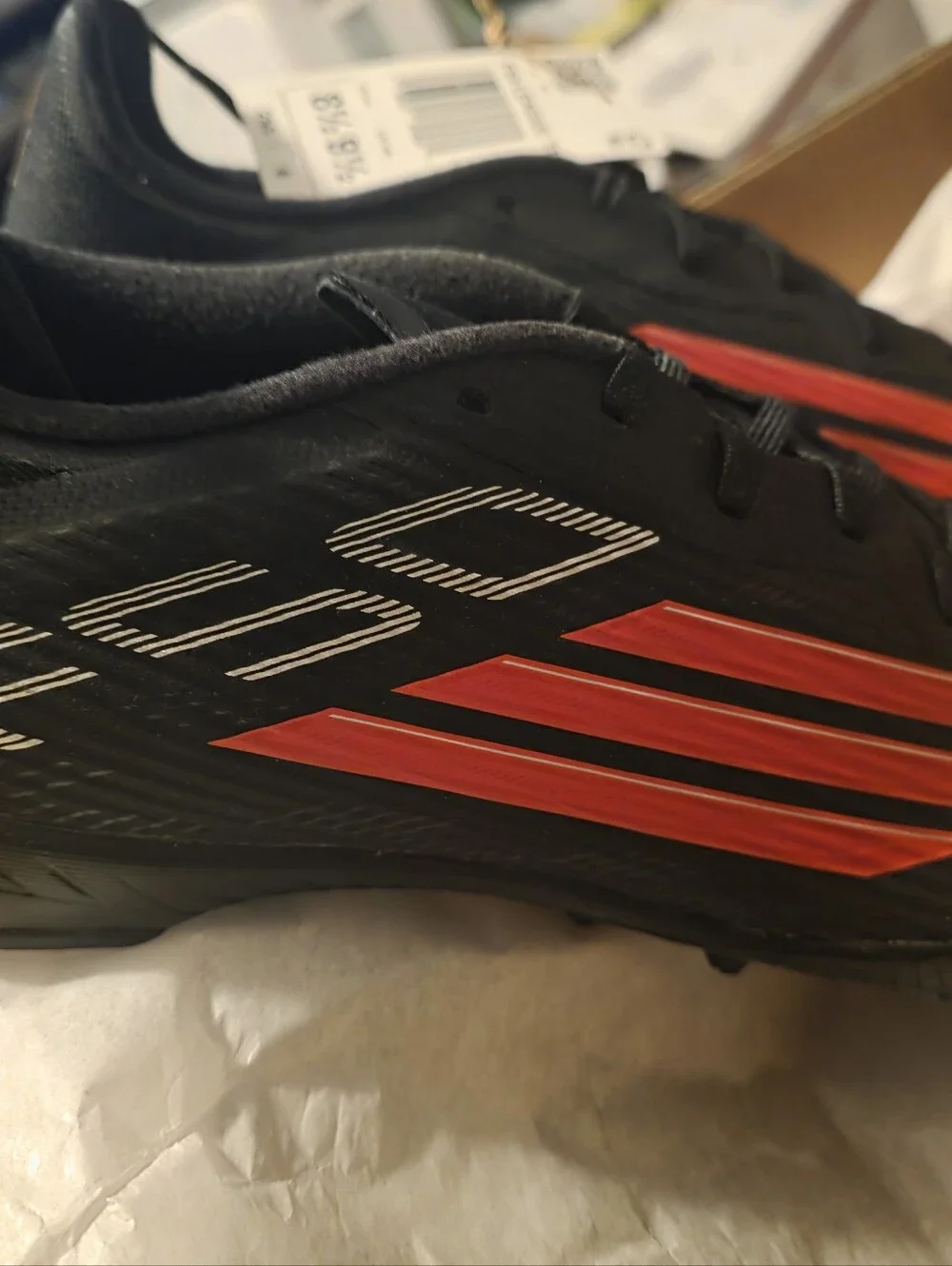Adidas F50 League Turf Men's Black and Red Soccer Cleats MENS 8.5 WOMENS 9.5